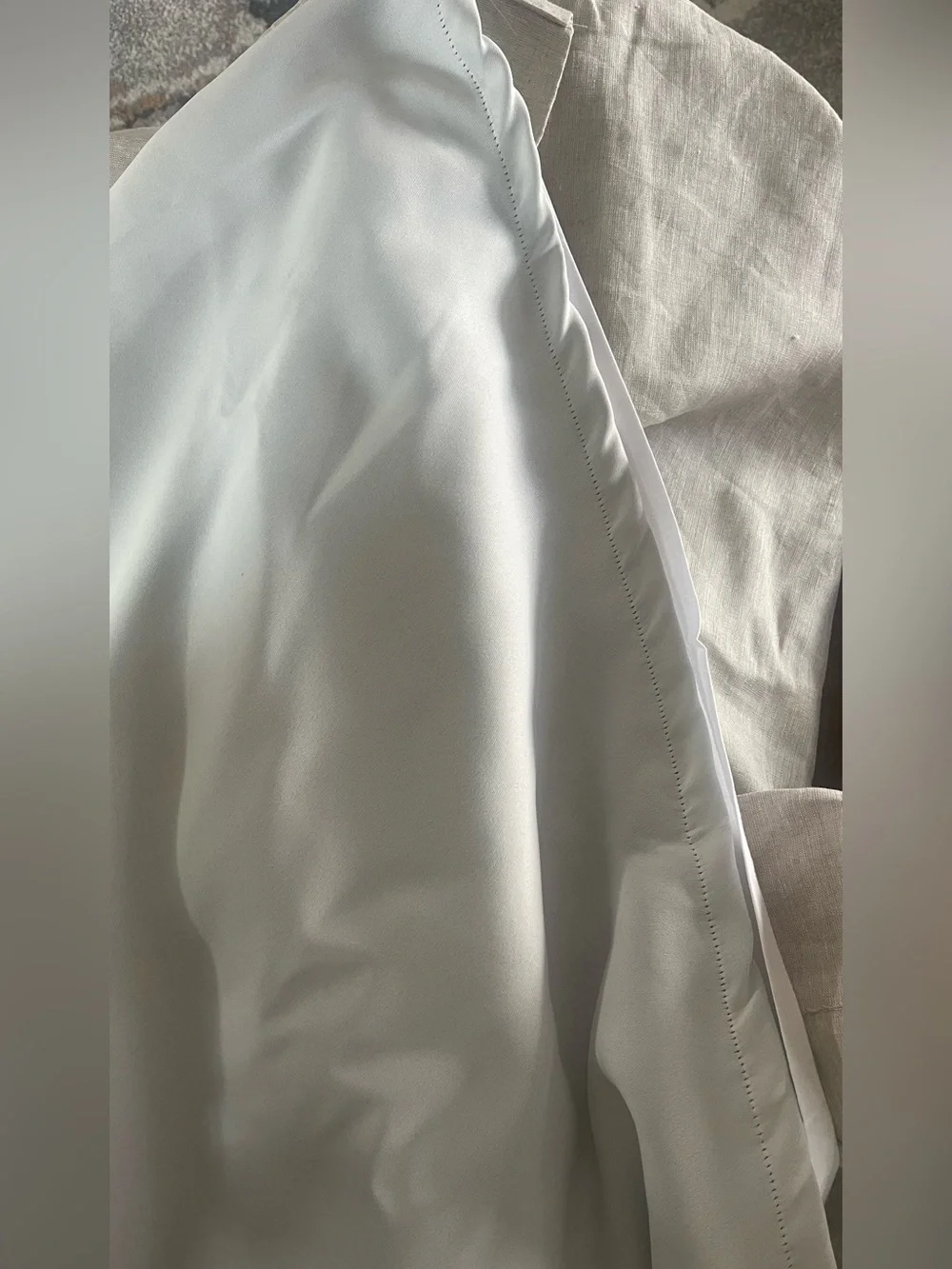 NWT Quince European Linen Room Darkening Curtain - Single Panel, 96 X 96-Flax